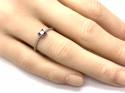 Silver Purple CZ Square Cut Solitaire Ring O