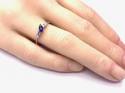 Silver Dark Blue Lilac & Clear CZ Fancy Ring