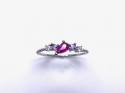 Silver Red,Pink & White CZ Fancy Ring N