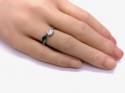 Silver Dark Green & White CZ Torque Style Ring N