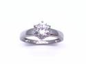 9ct White Gold CZ Solitaire Ring