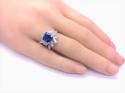 Silver Blue CZ Cluster Ring L