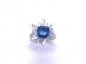 Silver London Blue & Clear CZ Cluster Ring