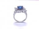 Silver Blue CZ Cluster Ring L