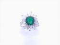 Silver Green CZ Cluster Ring M