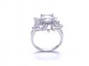 Silver CZ Cluster Ring M