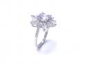 Silver CZ Cluster Ring M