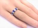 Silver Blue & White CZ Eternity Ring K