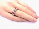 Silver Red & White CZ Eternity Ring J