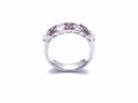 Silver Red & White CZ Eternity Ring J