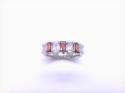Silver Red & White CZ Eternity Ring J