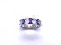 Silver Purple & White CZ Eternity Ring N