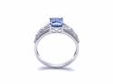 Silver Blue CZ Solitaire Ring Size M