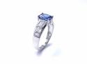 Silver Blue CZ Solitaire Ring Size M