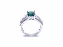 Silver Green CZ Solitaire Ring Size K