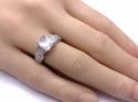 Silver Clear CZ Fancy Solitaire Ring