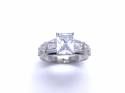Silver Clear CZ Fancy Solitaire Ring