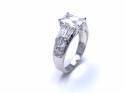 Silver Clear CZ Fancy Solitaire Ring