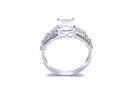 Silver Clear CZ Fancy Solitaire Ring