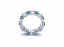 Silver Green & White CZ Full Eternity Ring S