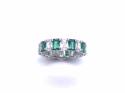 Silver Green & White CZ Full Eternity Ring S