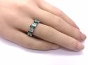 Silver Green & White CZ Full Eternity Ring M