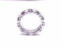 Silver Red & White CZ Full Eternity Ring P