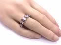 Silver Red & White CZ Full Eternity Ring S