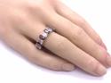 Silver Red & White CZ Full Eternity Ring P