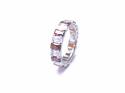 Silver Red & White CZ Full Eternity Ring P