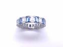 Silver Blue & White CZ Full Eternity Ring P