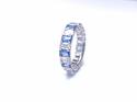 Silver Blue & White CZ Full Eternity Ring S