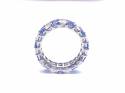 Silver Blue & White CZ Full Eternity Ring P