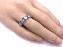 Silver Blue & White CZ Full Eternity Ring S