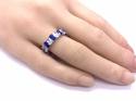 Silver Dark Blue & White CZ Full Eternity Ring N