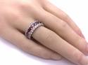 Silver Red & White CZ Full Eternity Ring M