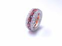 Silver Red & White CZ Full Eternity Ring M