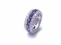Silver Purple & White CZ Full Eternity Ring Q