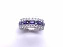 Silver Purple & White CZ Full Eternity Ring Q