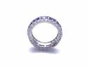 Silver Purple & White CZ Full Eternity Ring Q