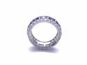 Silver Purple & White CZ Full Eternity Ring Q