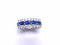 Silver Dark Blue & White CZ Full Eternity Ring M