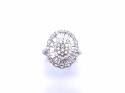 9ct White Gold Oval Diamond Cluster Ring 1.00ct