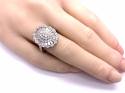 9ct White Gold Oval Diamond Cluster Ring 1.00ct