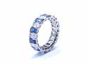 Silver Blue and White Full Eternity Ring