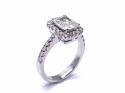 18ct White Gold Diamond Solitaire Halo Ring 1.26ct