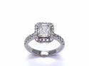 18ct White Gold Diamond Solitaire Halo Ring 1.26ct