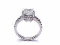 18ct White Gold Diamond Solitaire Halo Ring 1.26ct