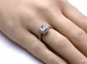 18ct White Gold Diamond Solitaire Halo Ring 1.26ct