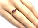 9ct Yellow Gold Ruby & Diamond 3 Stone Ring